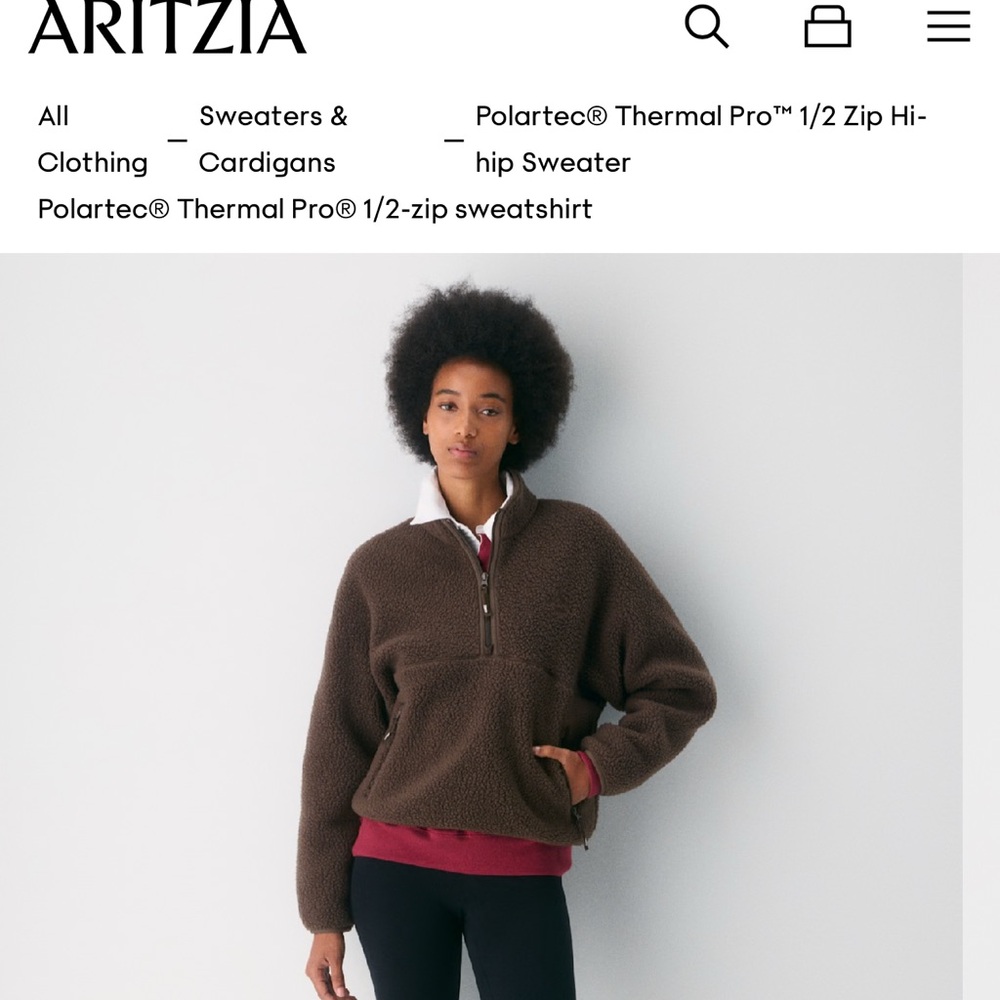 ISO!!!!!! Aritzia Brown Polartec® Thermal Pro 1/2 Zip Sweater
